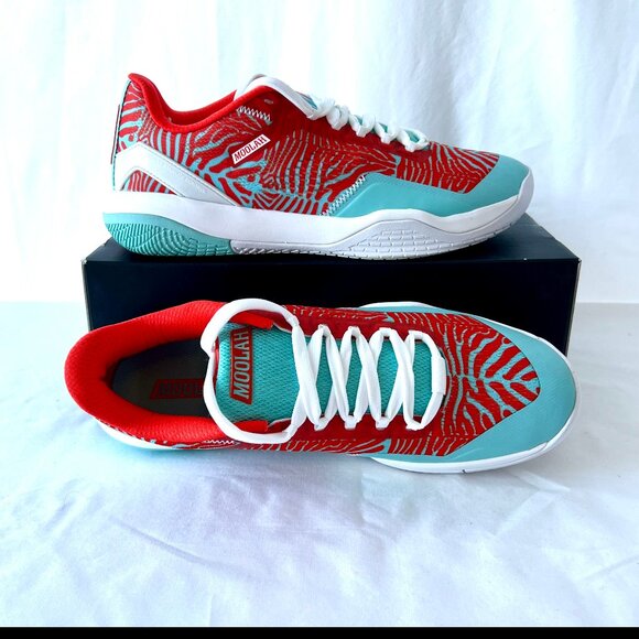 Moolah Shoes - Moolah Neovolt Low Aqua and Red Women's Sneakers, Size 9.5, New!